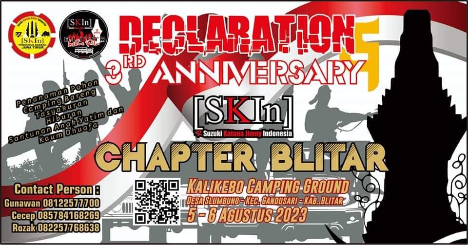 SKIn Chapter Blitar Gelar Event Declaration & 3rd Anniversary pada 5-6 Agustus 2023
